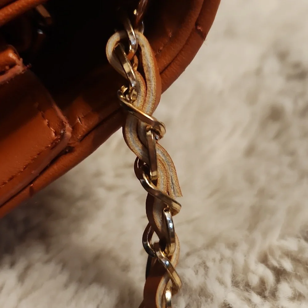 Bebe quilted bag with Gold rope chain cross body bag. Gently Used - Picture 15 of 16